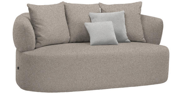 2-SITZER-SOFA in Plüsch Graubraun  - Graubraun/Schwarz, MODERN, Kunststoff/Textil (177/86/105cm) - Hom`in