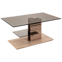 COUCHTISCH Asteiche furniert, teilmassiv ESG, Parsolglas 100/60/47-65 cm rechteckig Grau, Eiche Bianco, Silberfarben  - Eiche Bianco/Silberfarben, Glas/Holz (100/60/47-65cm)