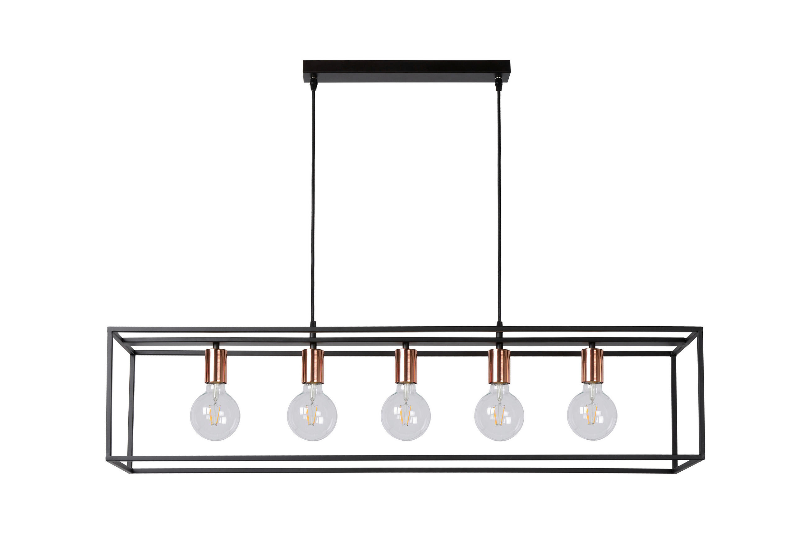 HÄNGELEUCHTE 100/25/155 cm    - Schwarz, Basics, Metall (100/25/155cm) - Lucide