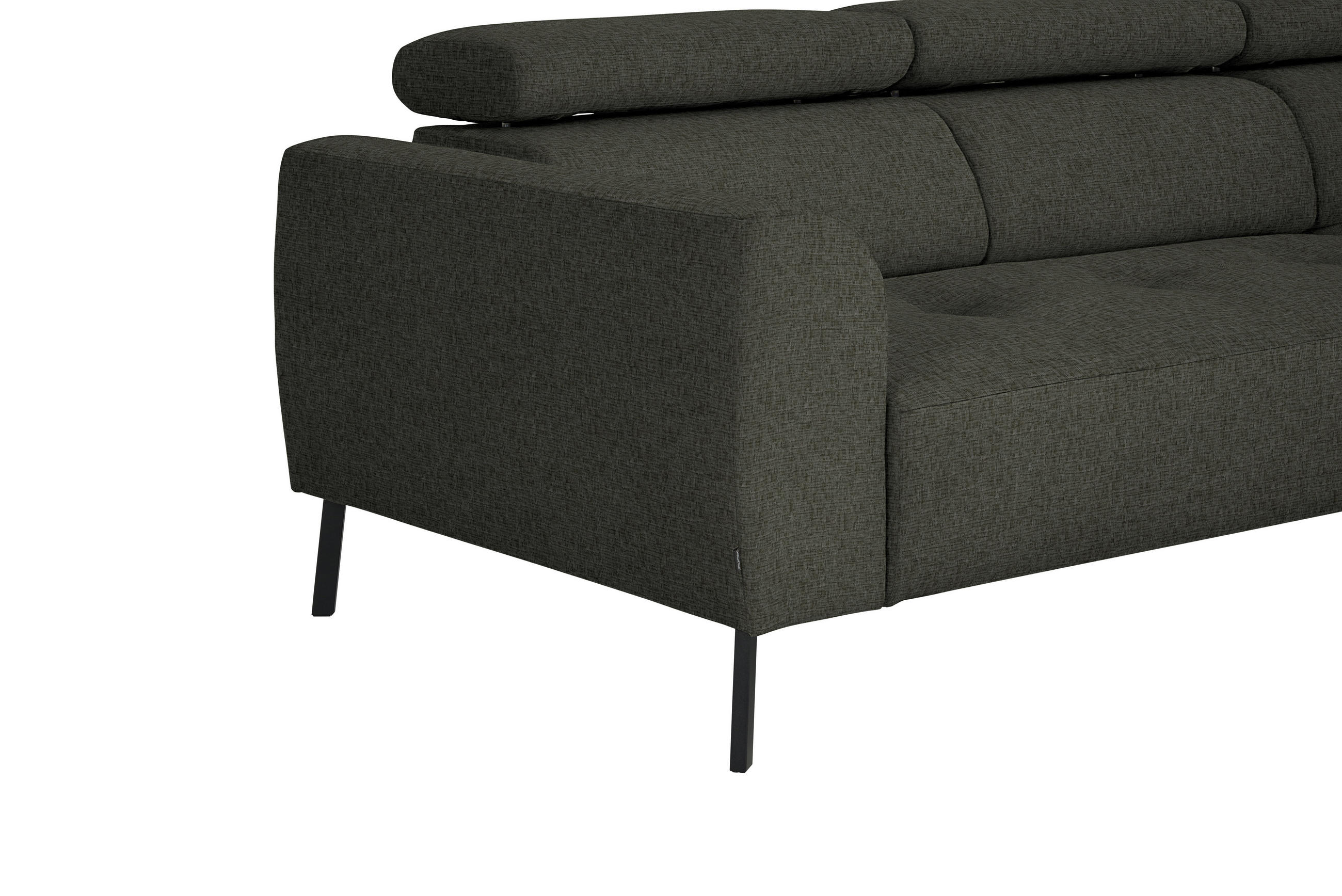 ECKSOFA  in Chenille Graubraun  280/205 cm  - Graubraun/Schwarz, Design, Textil/Metall (280/205cm) - Xora