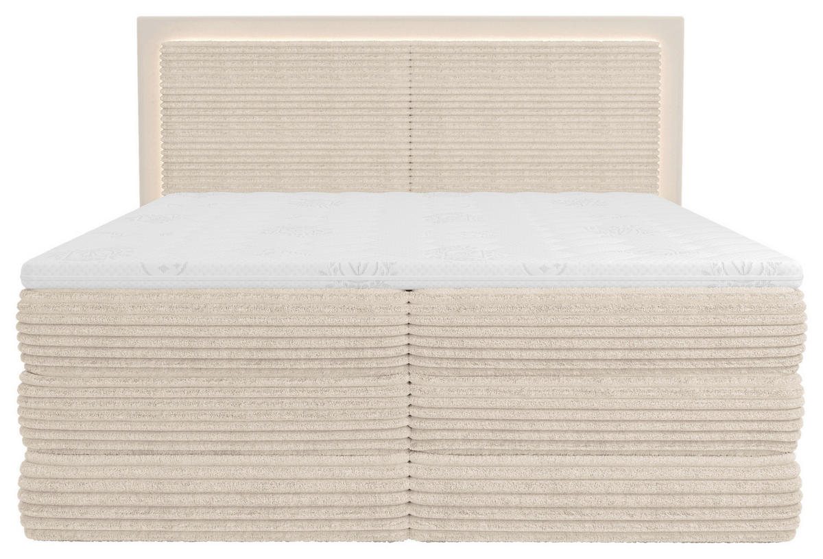 BOXSPRINGBETT 180/200 cm  in Taupe  - Taupe/Schwarz, Trend, Holz/Holzwerkstoff (180/200cm) - Boxxx