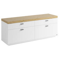LOWBOARD  150,1/58,7/43,8 cm 4 Schublade(n) Typenauswahl, Beimöbel erhältlich, stehend  - Weiß/Eiche Artisan, Design, Holzwerkstoff/Metall (150,1/58,7/43,8cm) - SetOne by Musterring