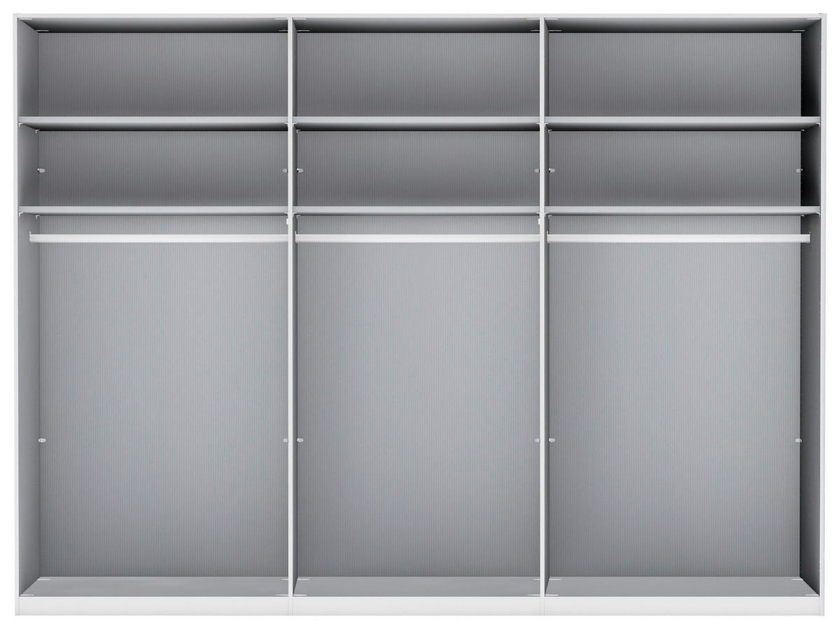 DREHTÜRENSCHRANK in Champagner, Eiche Bianco  - Schieferfarben/Eiche Bianco, Modern, Glas/Holzwerkstoff (300/216/58cm) - Novel