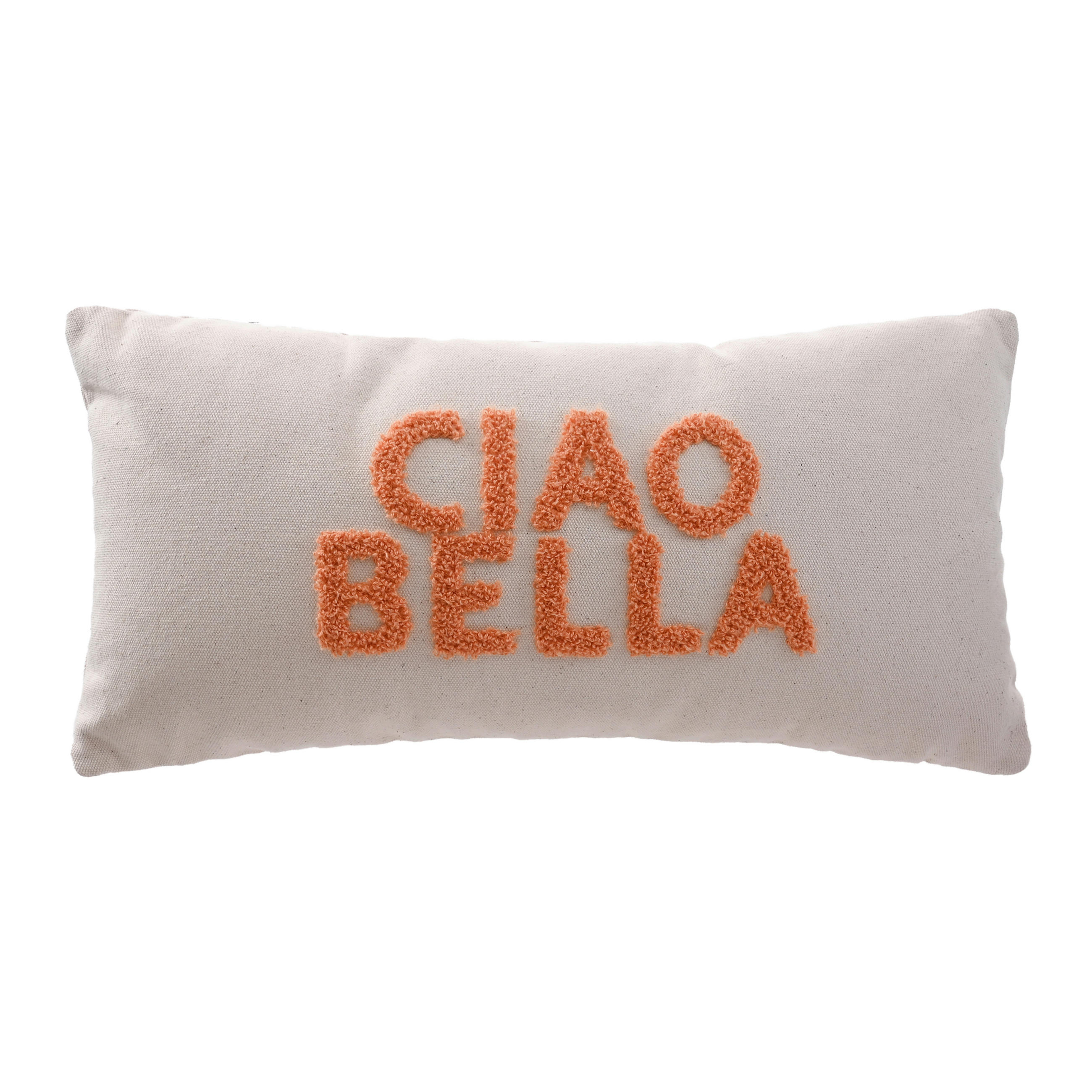 ZIERKISSEN 25/50 cm  - Orange/Weiß, Basics, Textil (25/50cm)