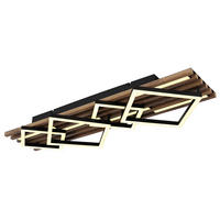 STROPNÍ LED SVÍTIDLO, 82/31/9.5 cm - bílá/tmavě hnědá, Natur, kov/kompozitní dřevo (82/31/9.5cm) - Globo