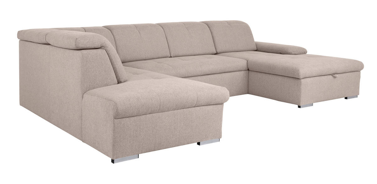 WOHNLANDSCHAFT in Beige  - Beige/Grau, Design, Textil/Metall (215/328/173cm) - MID.YOU