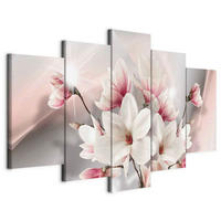 LEINWANDBILD Abstraktes, Blumen 100/50/1.2 cm  - Pink/Hellgrau, Basics, Holzwerkstoff/Textil (100/50/1.2cm) - artgeist