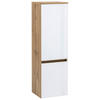 MIDISCHRANK 40/130/35 cm  - Eichefarben/Silberfarben, KONVENTIONELL, Glas/Holzwerkstoff (40/130/35cm) - Held