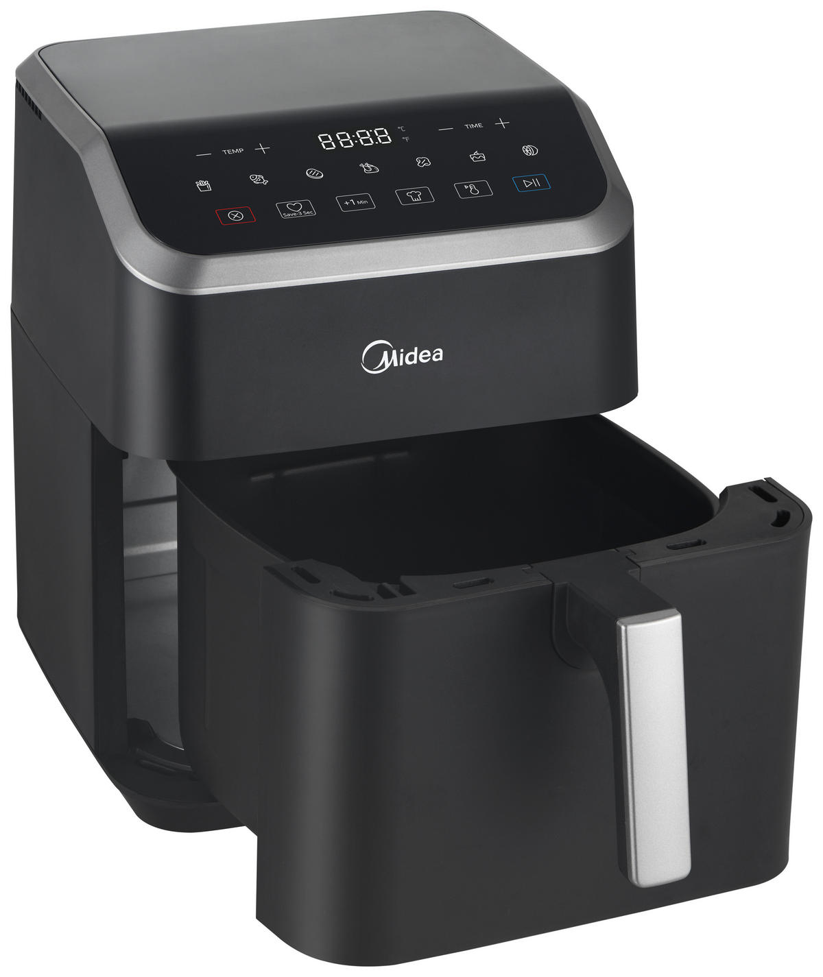 HEIßLUFTFRITTEUSE Airfryer MAD70000ADK 7 l  - Silberfarben/Schwarz, Basics, Kunststoff (38,7/34,3/27,1cm) - Midea