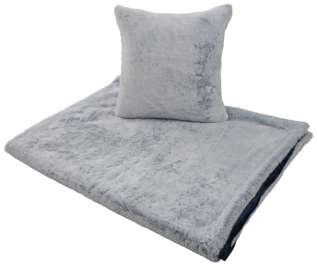 ĆEBE OD VEŠTAČKOG KRZNA 150/200 cm tamnoplava  - tamnoplava, Konvencionalno, tekstil (150/200cm) - Novel