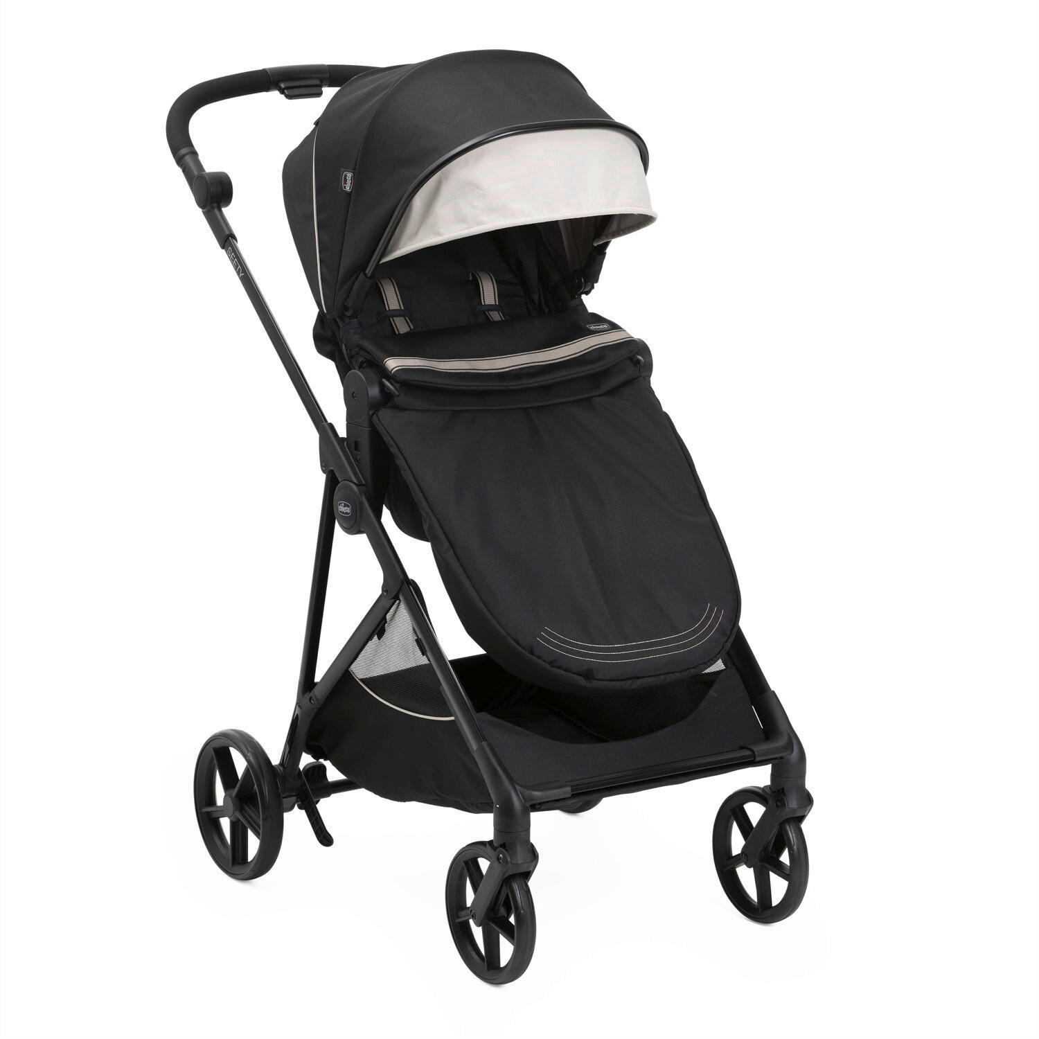 Thumbnail - Chicco Buggy Seety, Schwarz, Textil, 55x73x99-110 cm, Baby on Tour, Kinderwagen, Buggys