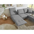 ECKSOFA  in Flachgewebe Hellgrau  255-365/175-224 cm  - Hellgrau/Schwarz, Design, Textil/Metall (255-365/175-224cm) - Dieter Knoll