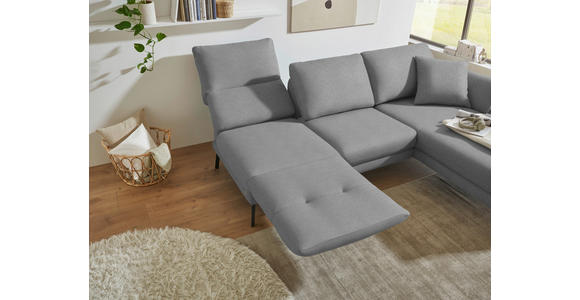 ECKSOFA  in Flachgewebe Hellgrau  255-365/175-224 cm  - Hellgrau/Schwarz, Design, Textil/Metall (255-365/175-224cm) - Dieter Knoll