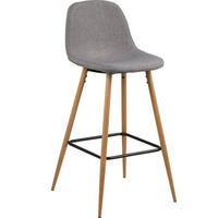 BAROVÁ ŽIDLE, světle šedá - černá/barvy dubu, Design, kov/dřevo (46,6/101/51cm) - Lomoco