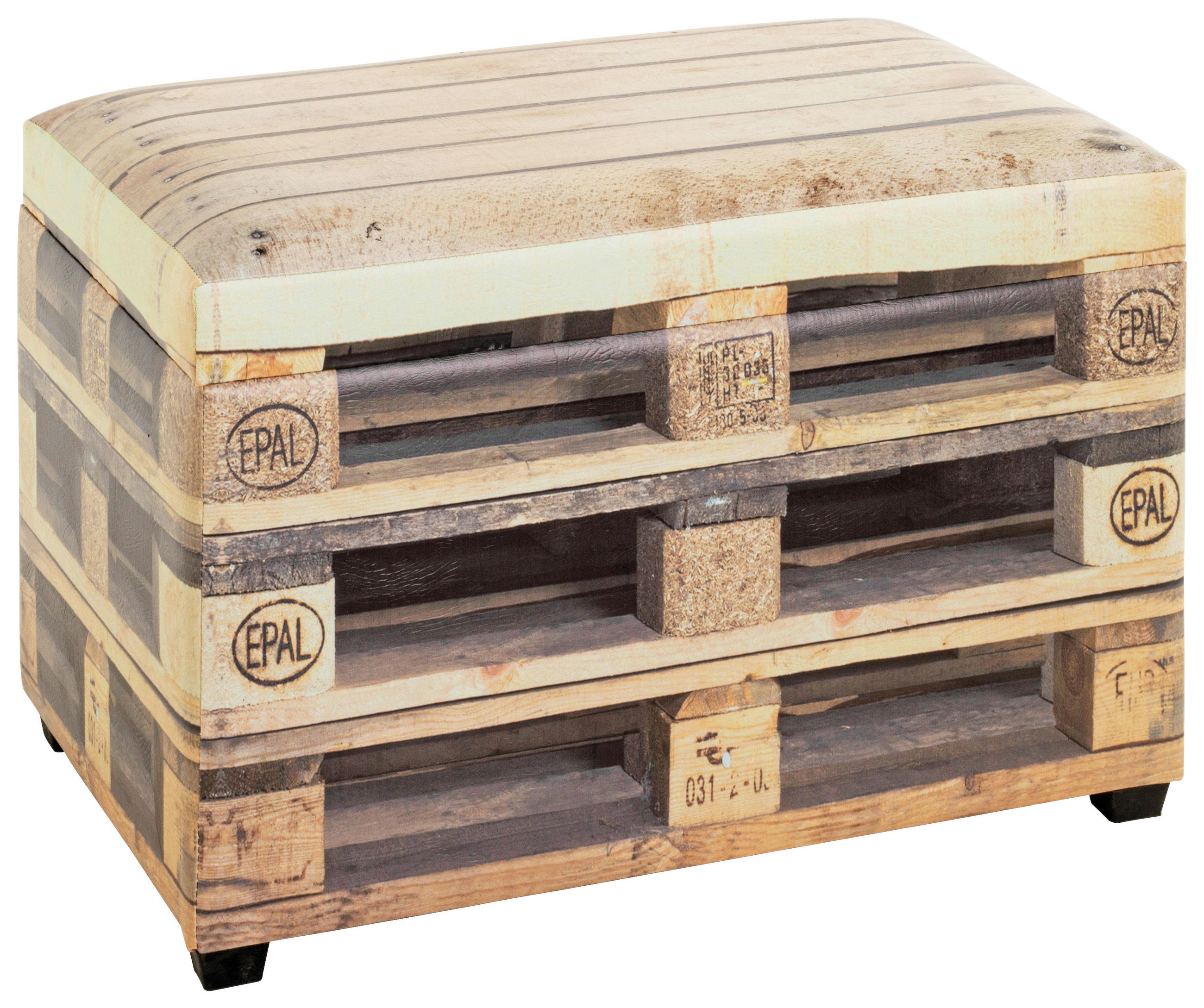 TRUHENBANK 58/42/39 cm Lederlook Dunkelbraun, Hellbraun  - Hellbraun/Dunkelbraun, Design, Textil (58/42/39cm)