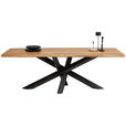 ESSTISCH in Holz, Metall 220/100/75 cm  - Eichefarben/Schwarz, Natur, Holz/Metall (220/100/75cm) - Linea Natura