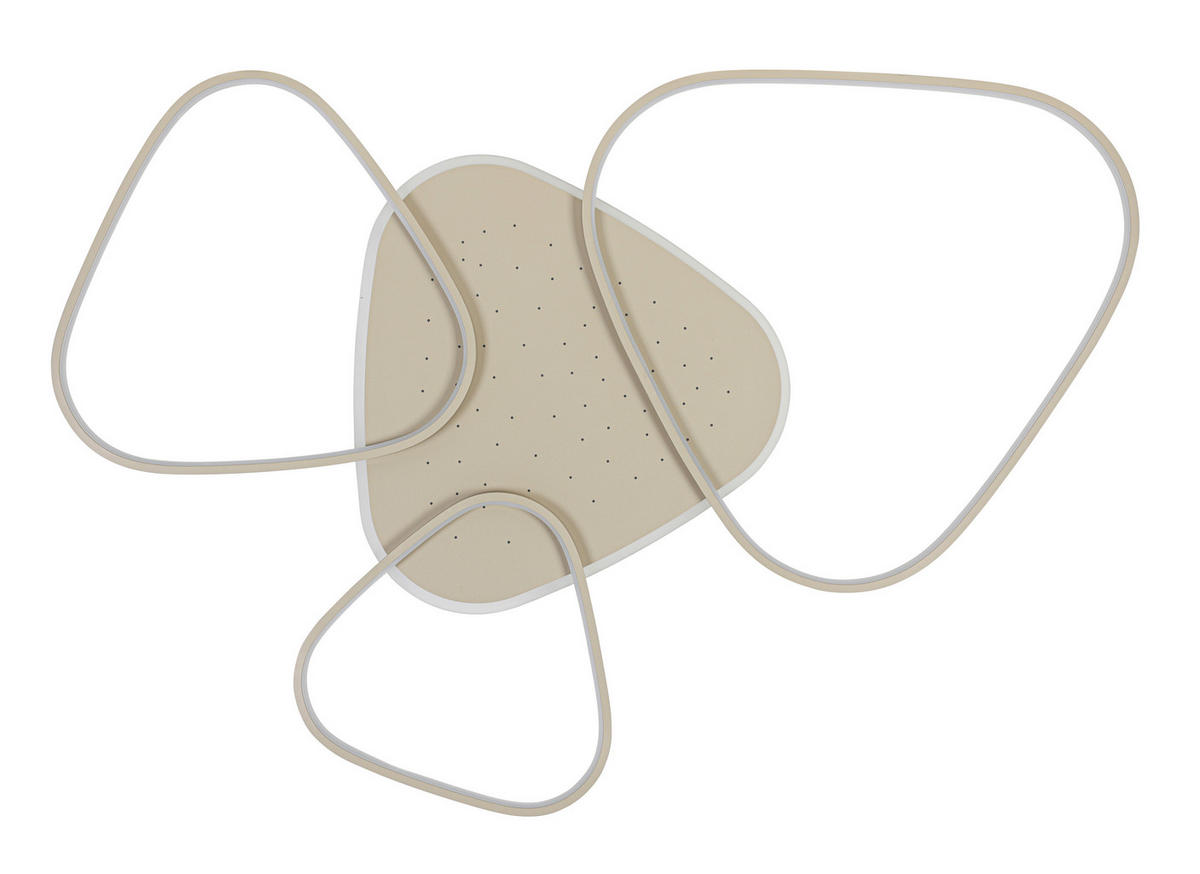 LED-DECKENLEUCHTE Alvia 102,5/72,5/5 cm  - Sandfarben, Design, Kunststoff/Metall (102,5/72,5/5cm) - Novel