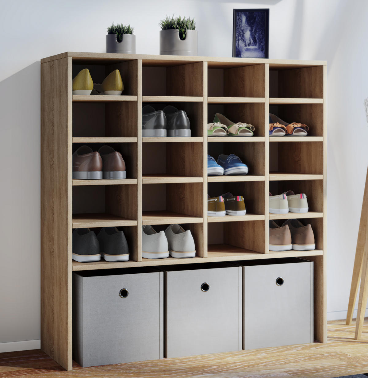 SCHUHREGAL Eichefarben  - Eichefarben, KONVENTIONELL, Holzwerkstoff (92/99/33cm) - MID.YOU