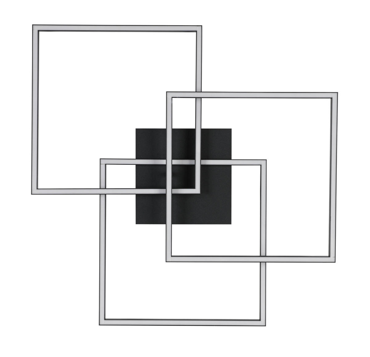 LED PLAFONJERA  - bela/crna, Trendi, metal/plastika (70/70/9cm) - Novel