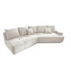 BIGSOFA Bouclé Weiß  - Schwarz/Weiß, MODERN, Kunststoff/Textil (323/91/155cm) - Livetastic