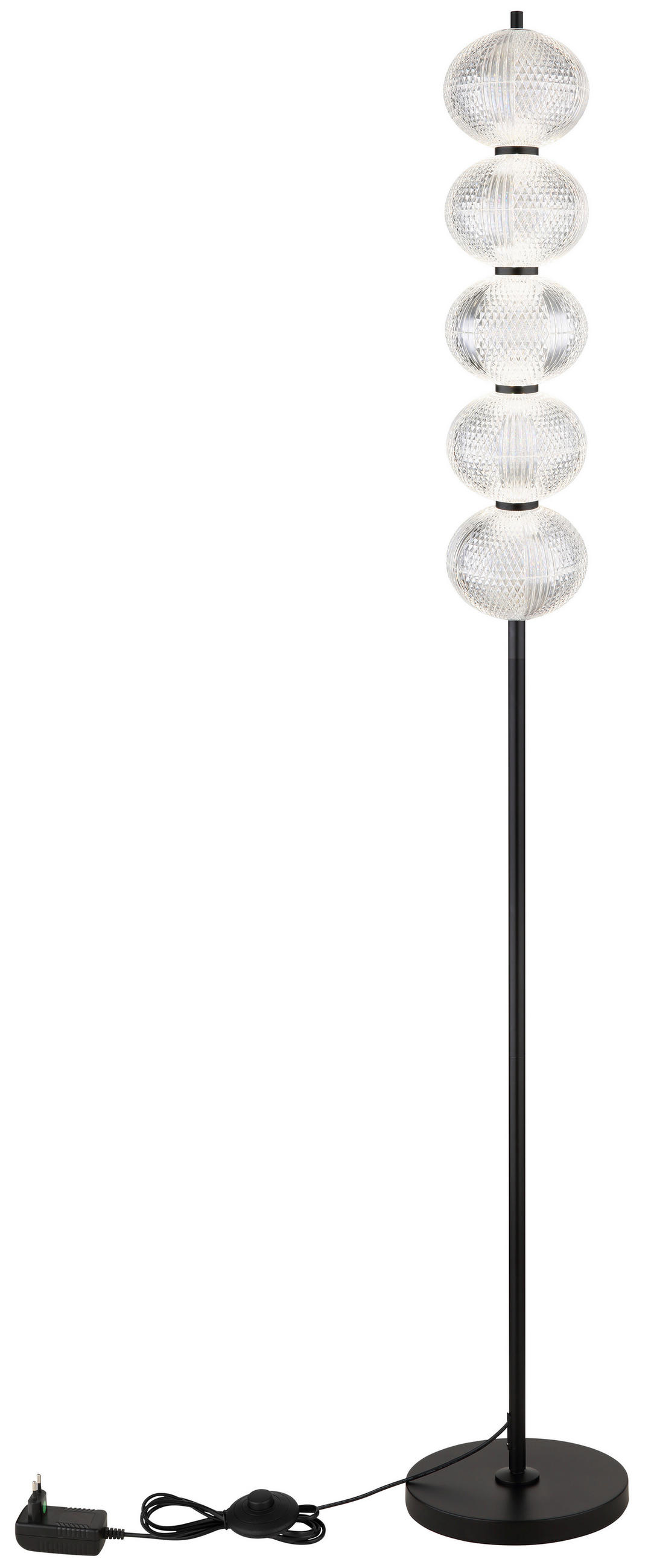 LED-STEHLEUCHTE - Klar/Schwarz, Konventionell, Kunststoff/Metall (25/160cm) - Globo