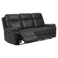 RECLINERSOFFA i grå  - svart/grå, Klassisk, metall/trä (205/102/97cm) - Best Price