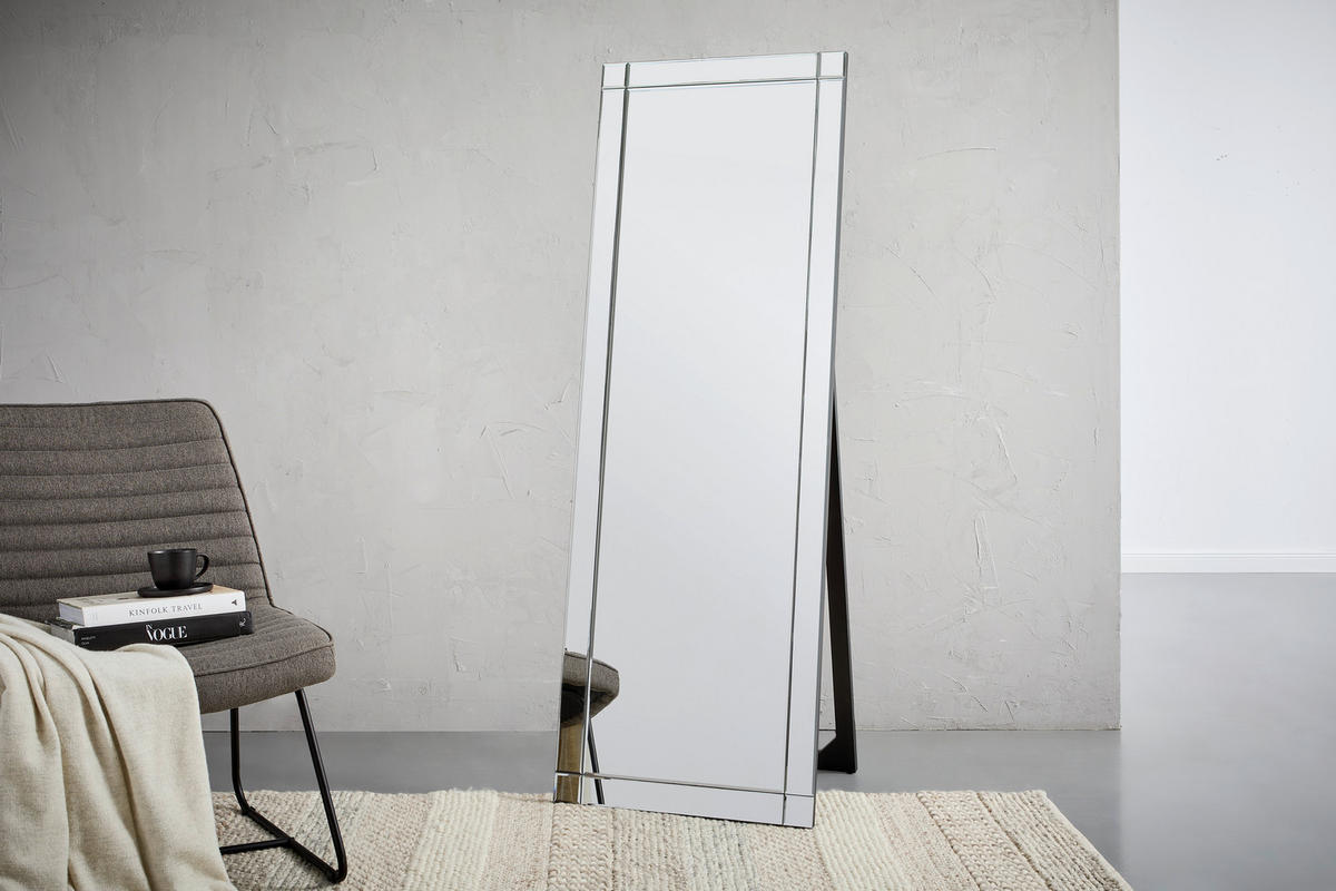 STANDSPIEGEL 55/160/5 cm  - Silberfarben, Trend, Glas/Holzwerkstoff (55/160/5cm) - Xora