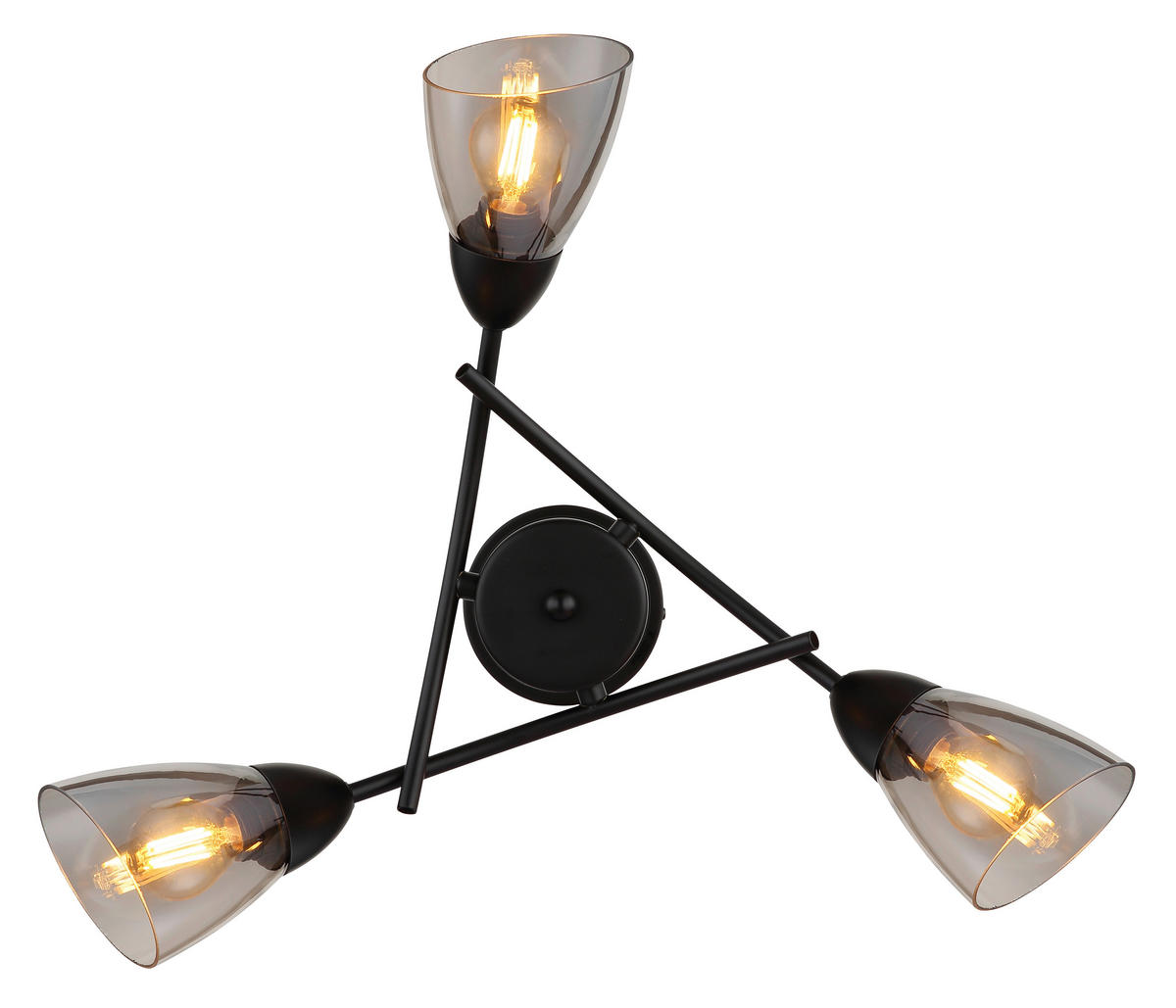 DECKENLEUCHTE Paula 52/24 cm  - Schwarz, Design, Glas/Metall (52/24cm) - Globo