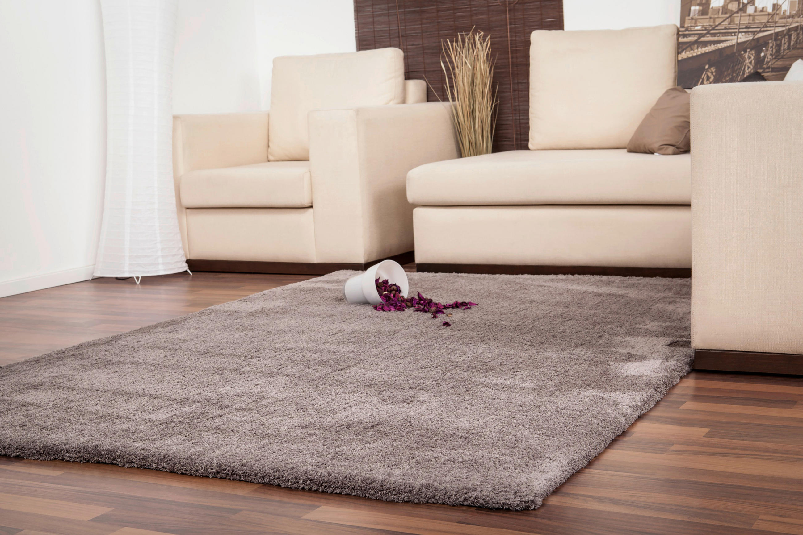 KOSMATINEC VELVET PLATIN  200/290 cm  taftano  platinaste barve  - platinaste barve, Konvencionalno, tekstil (200/290cm)