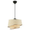 HÄNGELEUCHTE 32/65 cm   - Silberfarben/Creme, Design, Textil/Metall (32/65cm) - P & B