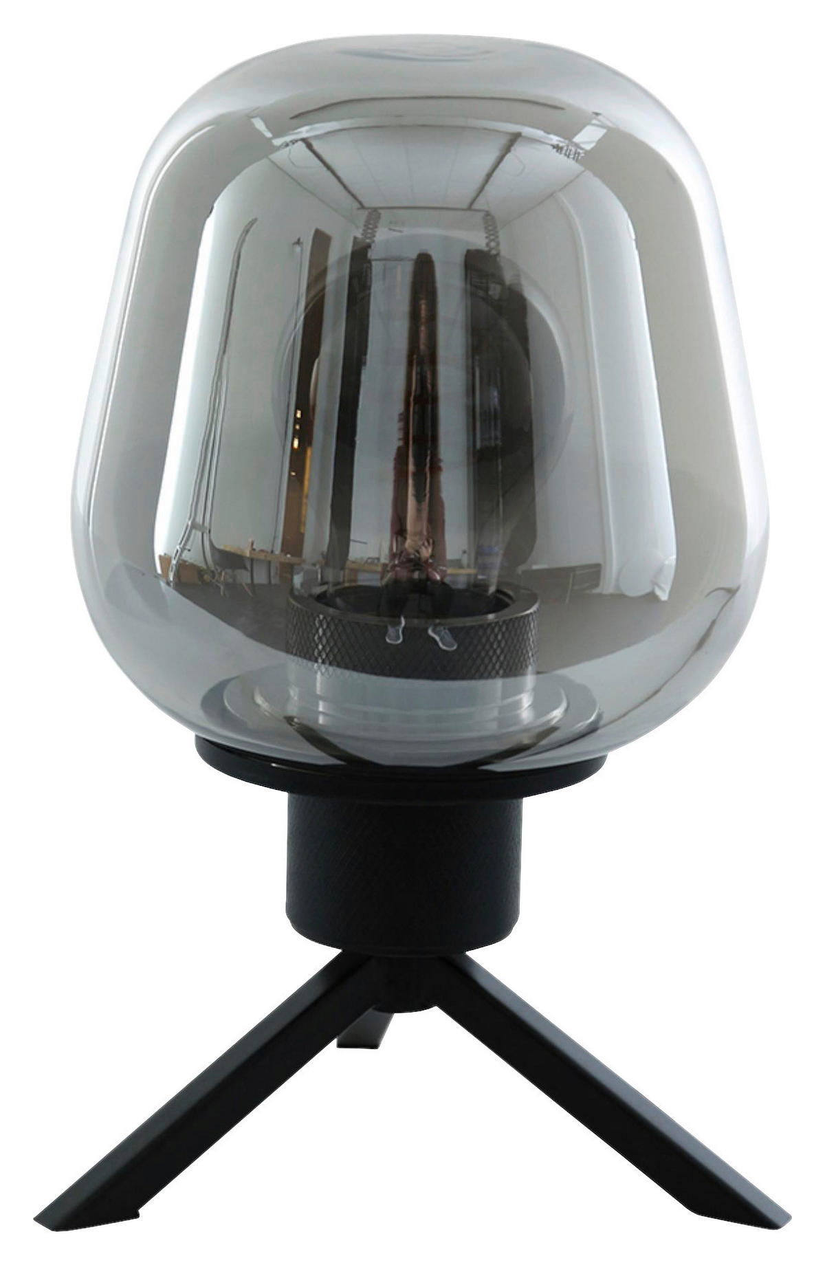 TISCHLEUCHTE - Schwarz, Trend, Glas/Metall (15/23/15cm)