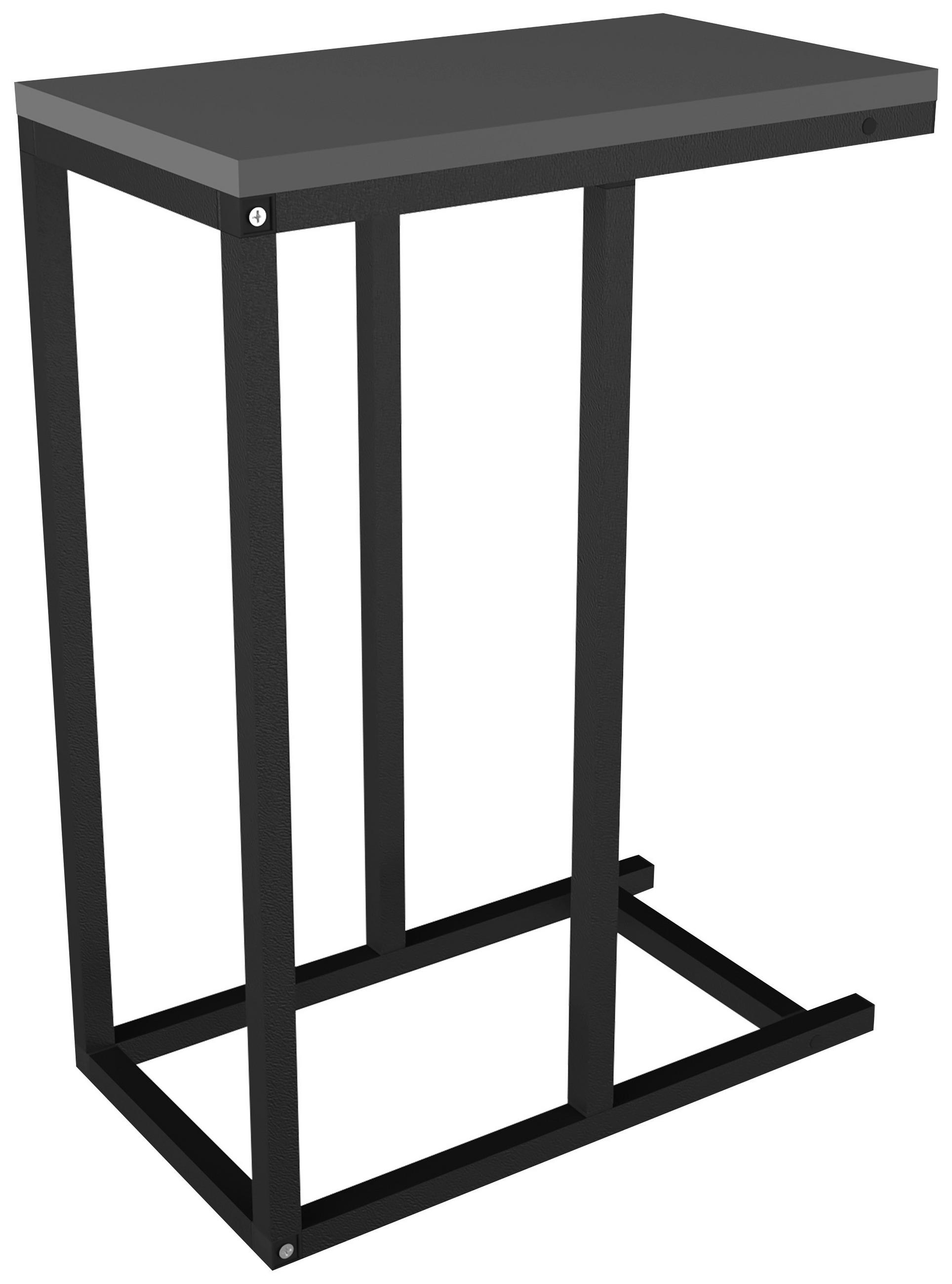 BEISTELLTISCH 46/26/63 cm Anthrazit, Schwarz rechteckig  - Anthrazit/Schwarz, Design, Holzwerkstoff/Metall (46/26/63cm) - MID.YOU