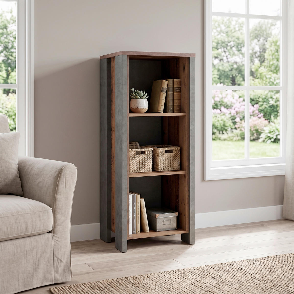 REGAL Braun, Dunkelgrau  - Dunkelgrau/Braun, KONVENTIONELL, Holzwerkstoff/Kunststoff (47/115,1/42cm) - MID.YOU
