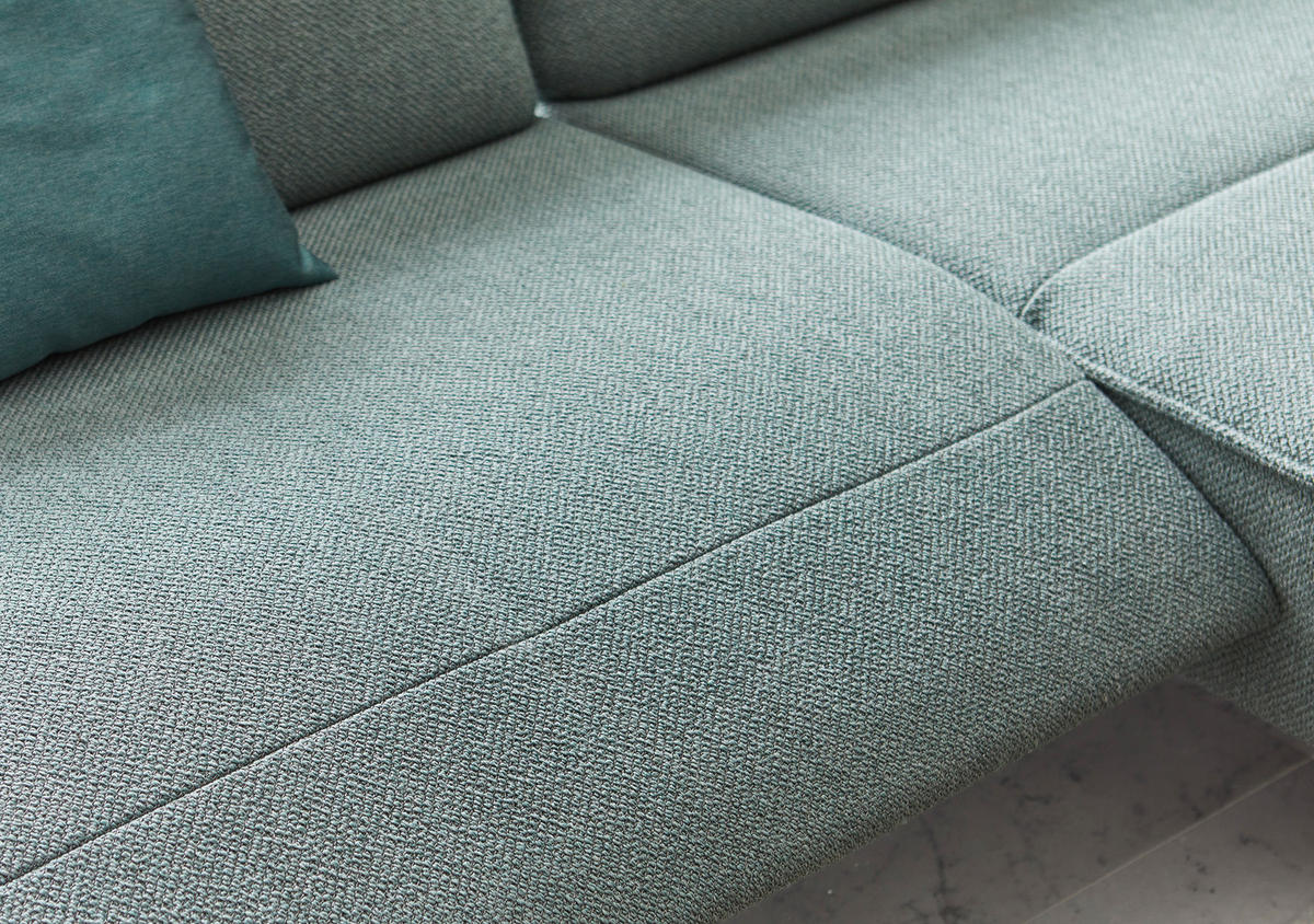 ECKSOFA in Flachgewebe Petrol  - Anthrazit/Petrol, Design, Textil (164/280cm) - Johann Jakob