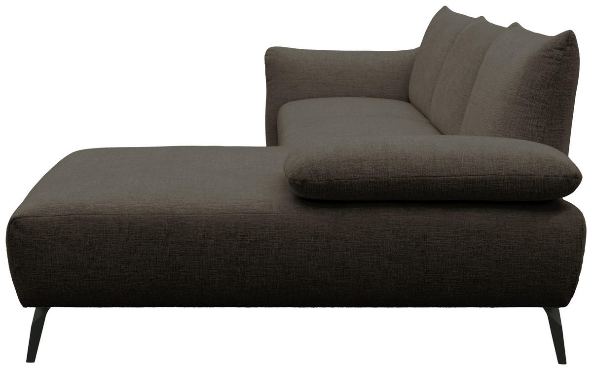 ECKSOFA 200 030 Dunkelbraun Chenille  - Beige/Dunkelbraun, MODERN, Textil/Metall (274/155cm) - Livetastic