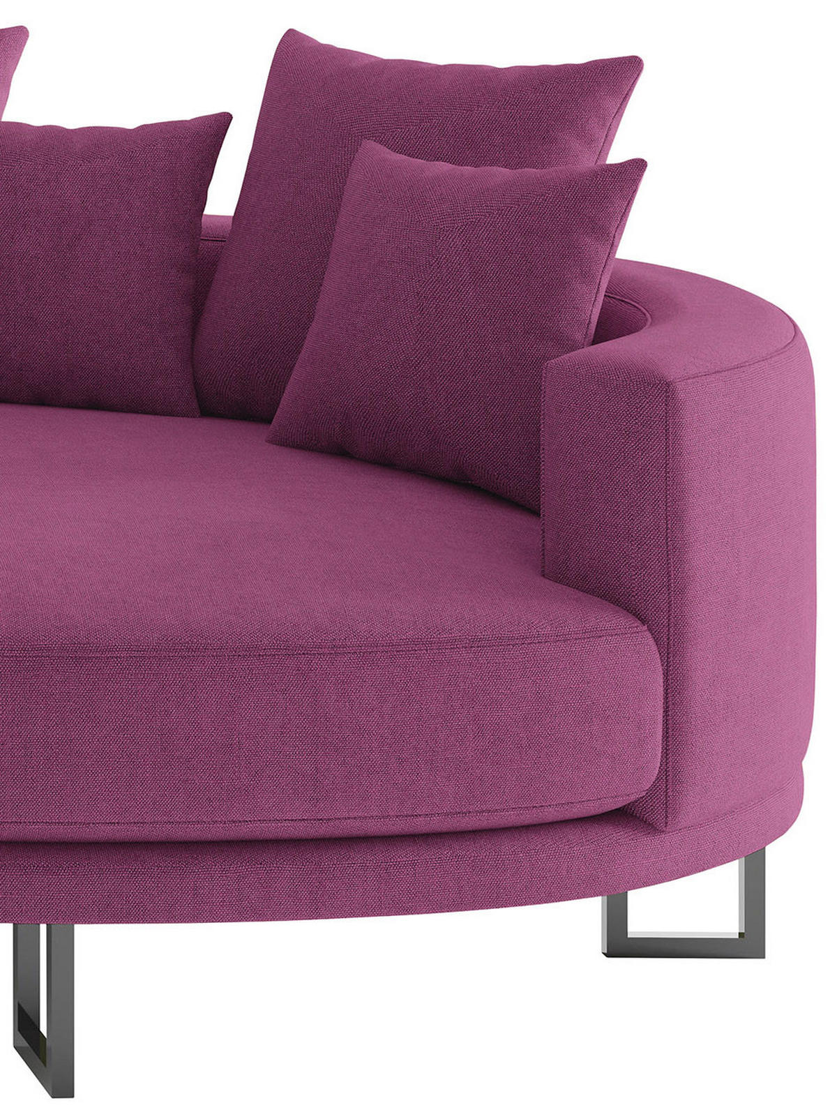 BIGSOFA in Webstoff Magenta  - Magenta/Schwarz, Design, Textil/Metall (283/150cm) - Livetastic