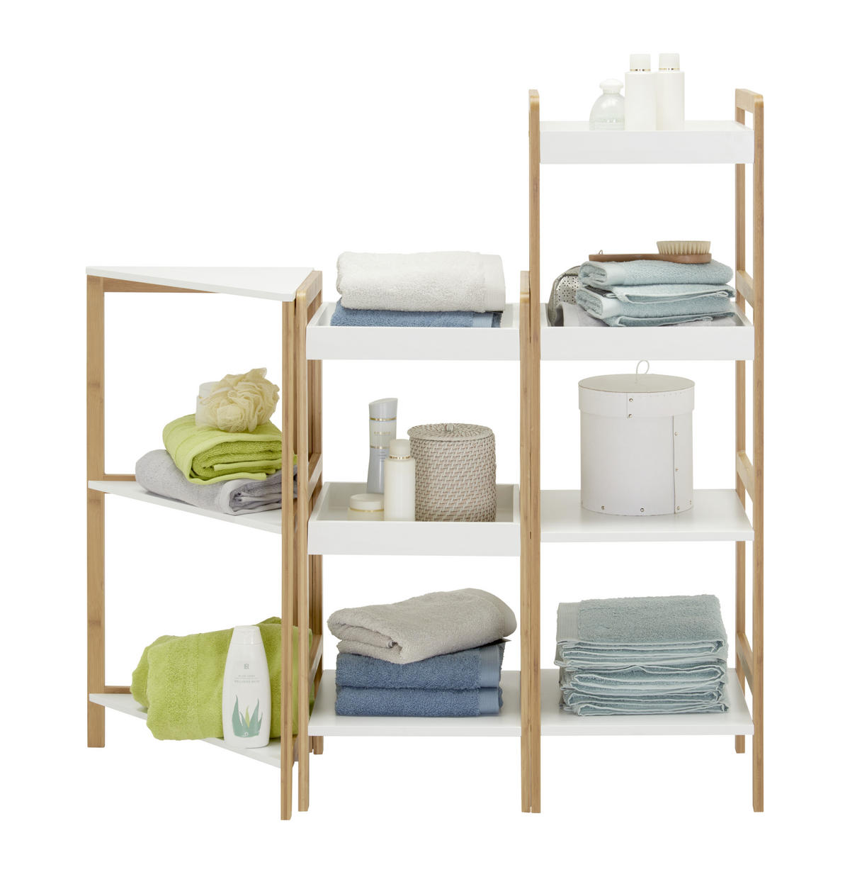 BADEZIMMERREGAL 38/80/38 cm  - Weiss/Naturfarben, Konventionell, Holz/Holzwerkstoff (38/80/38cm) - Xora