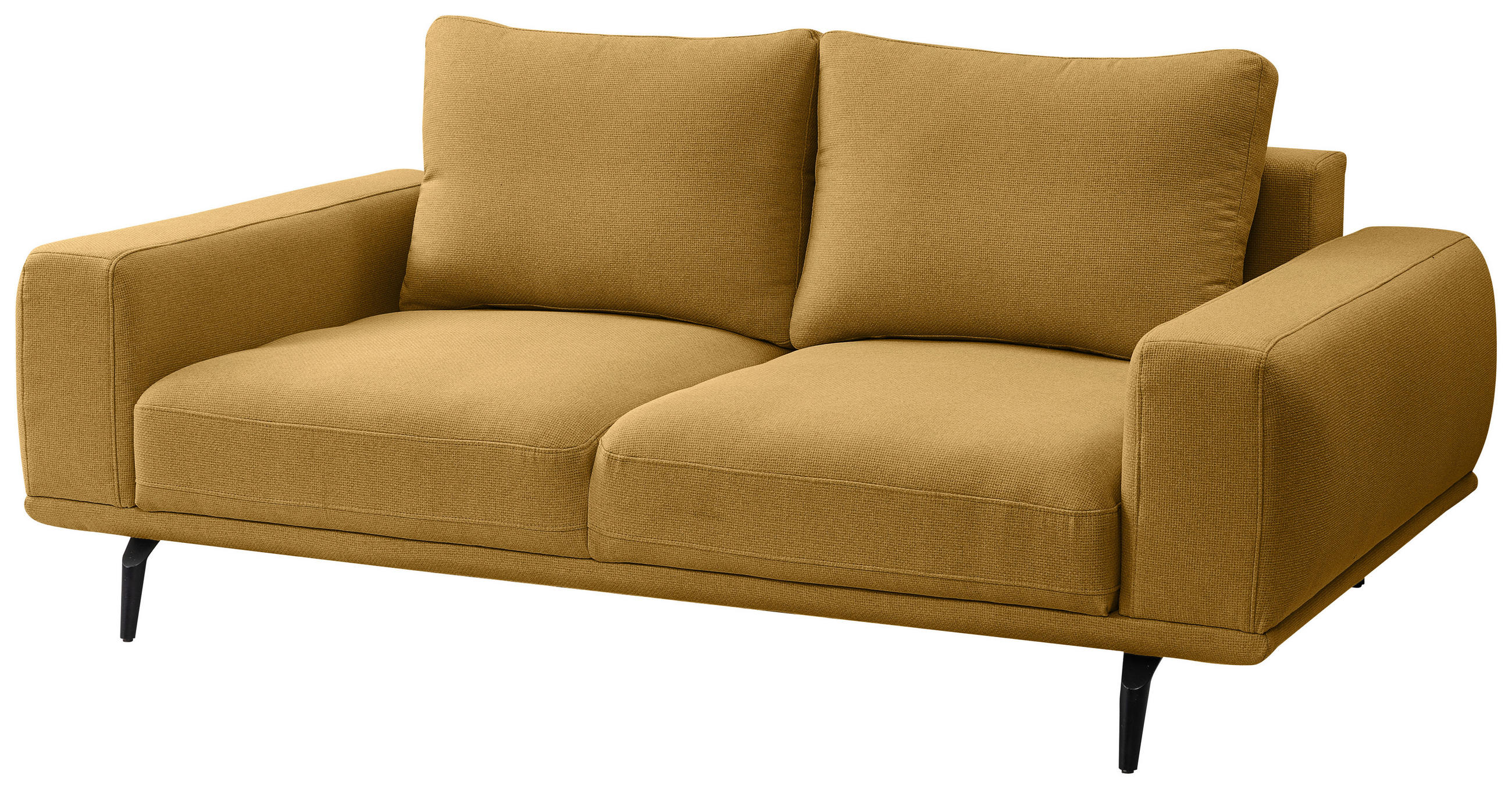 2-SITZER-SOFA in Webstoff Gelb  - Gelb/Schwarz, MODERN, Textil/Metall (202/89/115cm) - MID.YOU