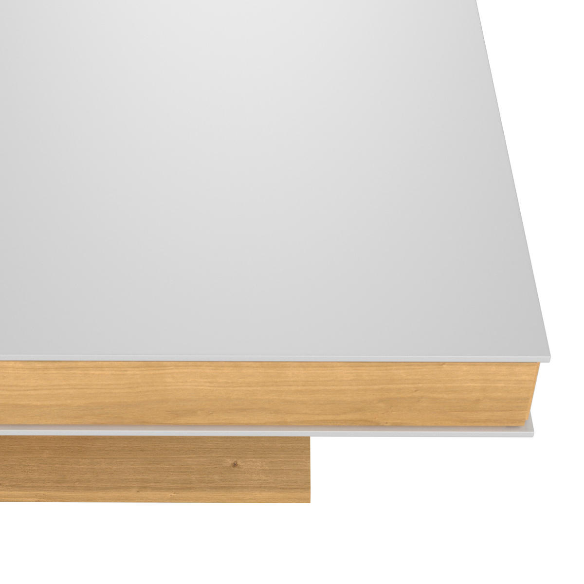 COUCHTISCH in Holz, Glas, Holzwerkstoff 120/75/43 cm  - Weiss/Eichefarben, Design, Glas/Holz (120/75/43cm) - Voglauer
