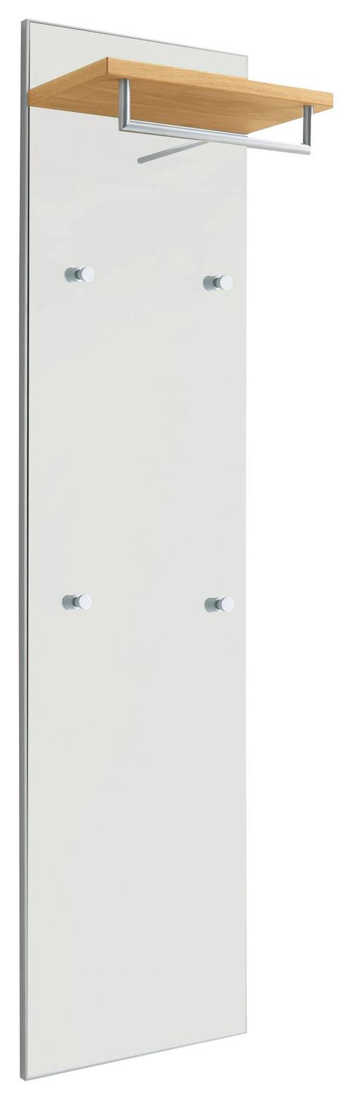 GARDEROBENPANEEL in 42/170/27 cm - Weiss/Eiche Bianco, Design, Glas/Holz (42/170/27cm)
