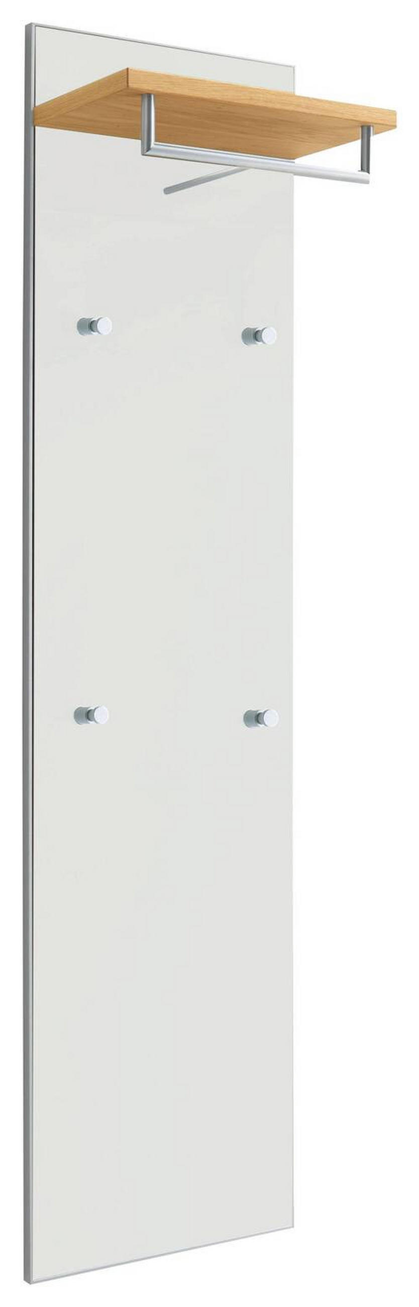 GARDEROBENPANEEL  in 42/170/27 cm  - Weiss/Eiche Bianco, Design, Glas/Holz (42/170/27cm)