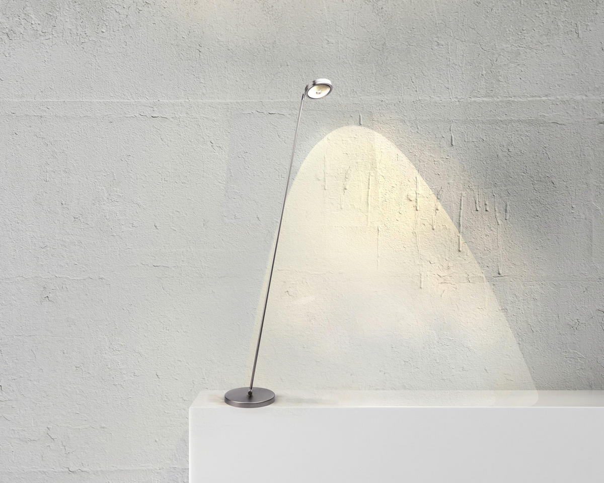 LED-STEHLEUCHTE 25/28,2/160 cm    - Nickelfarben, Basics, Metall (25/28,2/160cm)