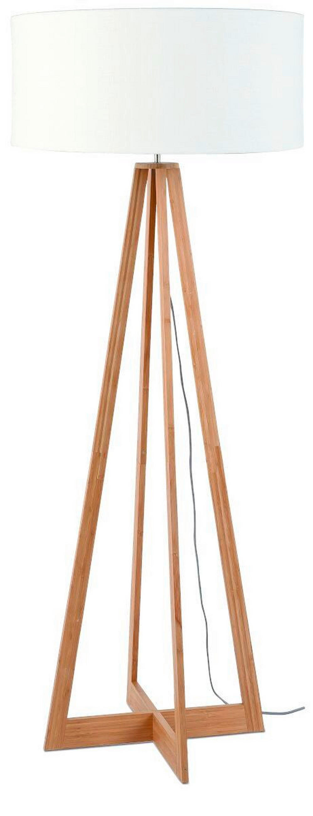 STEHLEUCHTE 60/158 cm    - Weiß/Naturfarben, Trend (60/158cm) - Good & Mojo