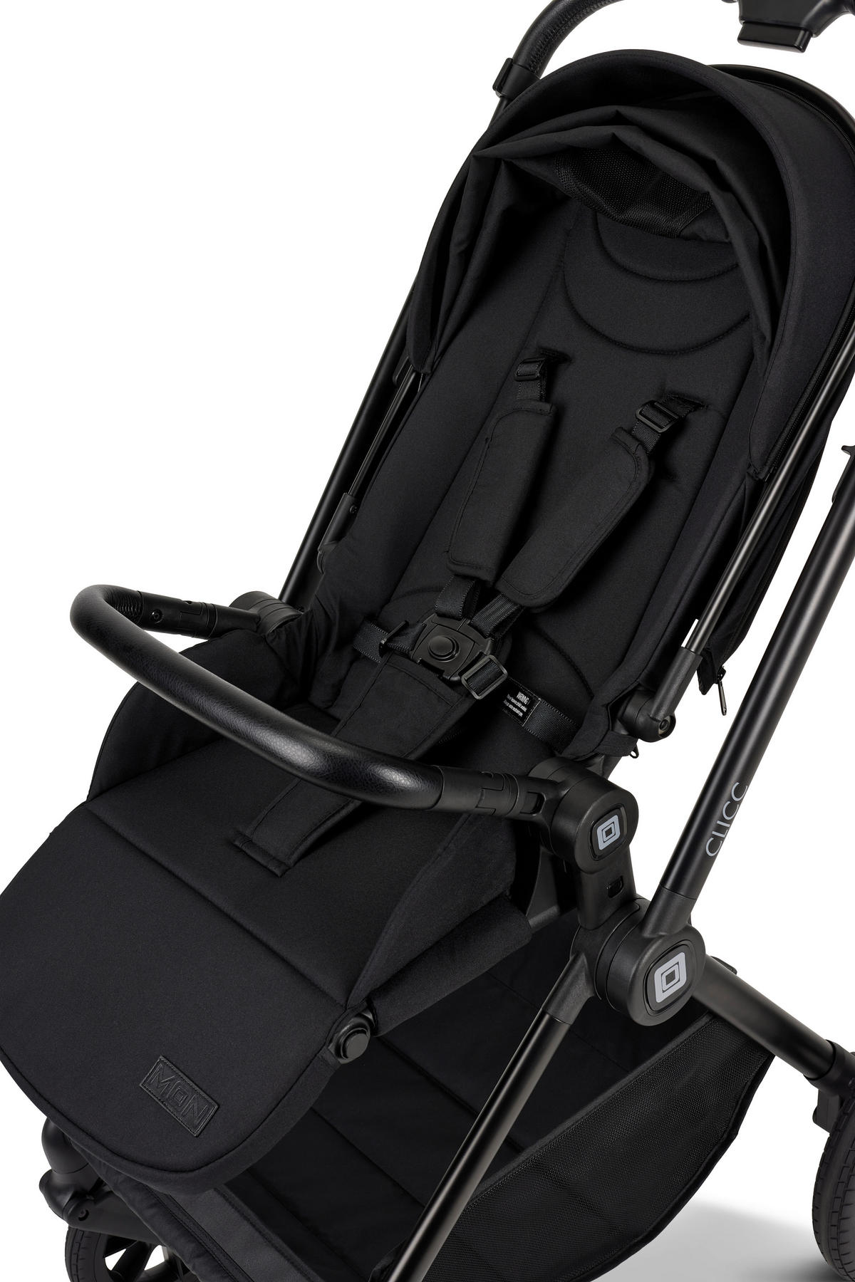KINDERWAGENSET CLICC  - Schwarz, Basics, Textil/Metall (61/114/84cm) - Moon