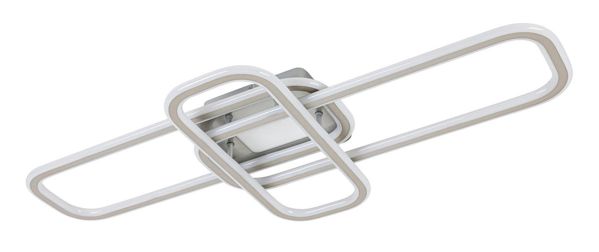 LED-DECKENLEUCHTE Etamin 103/46/11 cm   - Alufarben/Weiß, Design, Kunststoff/Metall (103/46/11cm) - Novel