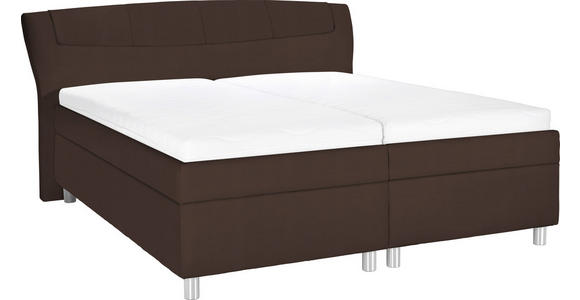 POLSTERBETT 180/200 cm in Dunkelbraun - Chromfarben/Dunkelbraun, KONVENTIONELL, Holz/Textil (180/200cm) - Esposa