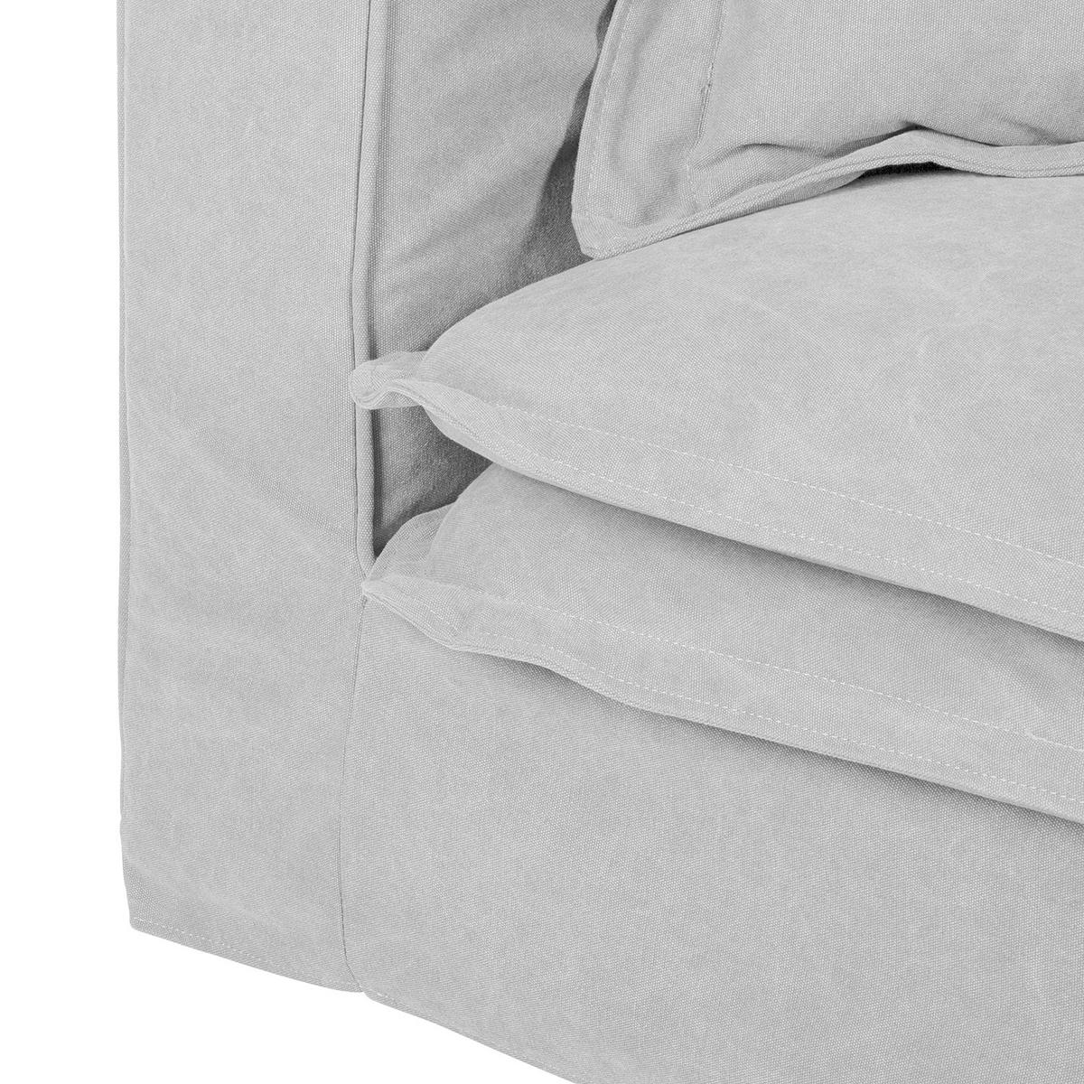 BIGSOFA Webstoff Hellgrau  - Hellgrau/Schwarz, Design, Kunststoff/Textil (338/90/119cm) - P & B