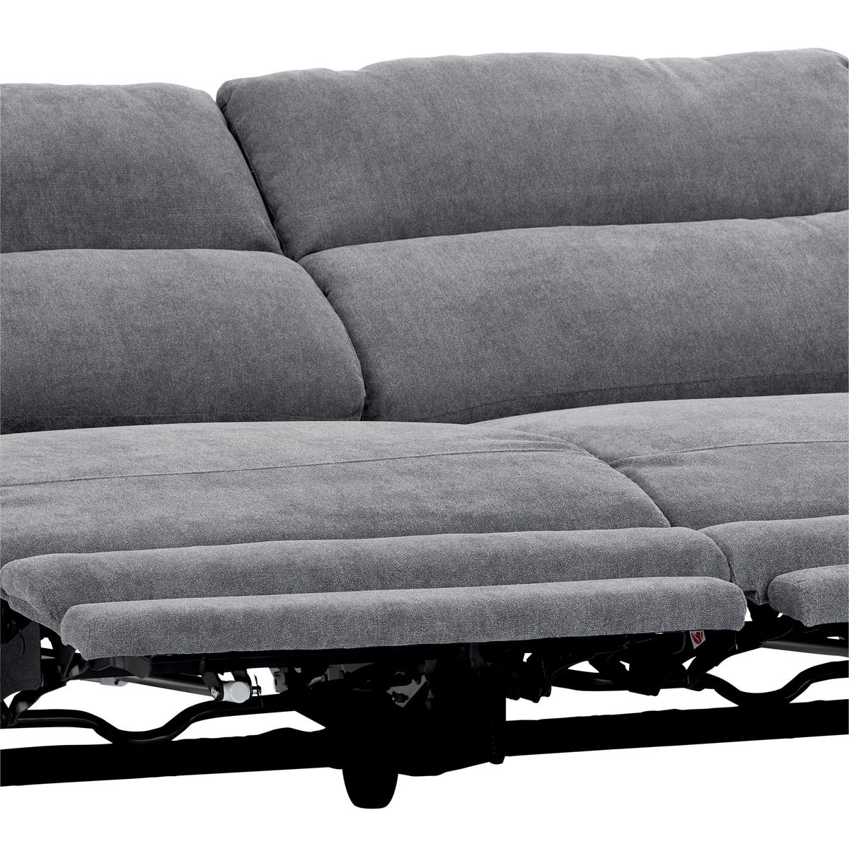 2-SITZER-SOFA Webstoff Grau, Chromfarben  - Chromfarben/Grau, KONVENTIONELL, Textil/Metall (215/97/97cm) - Livetastic