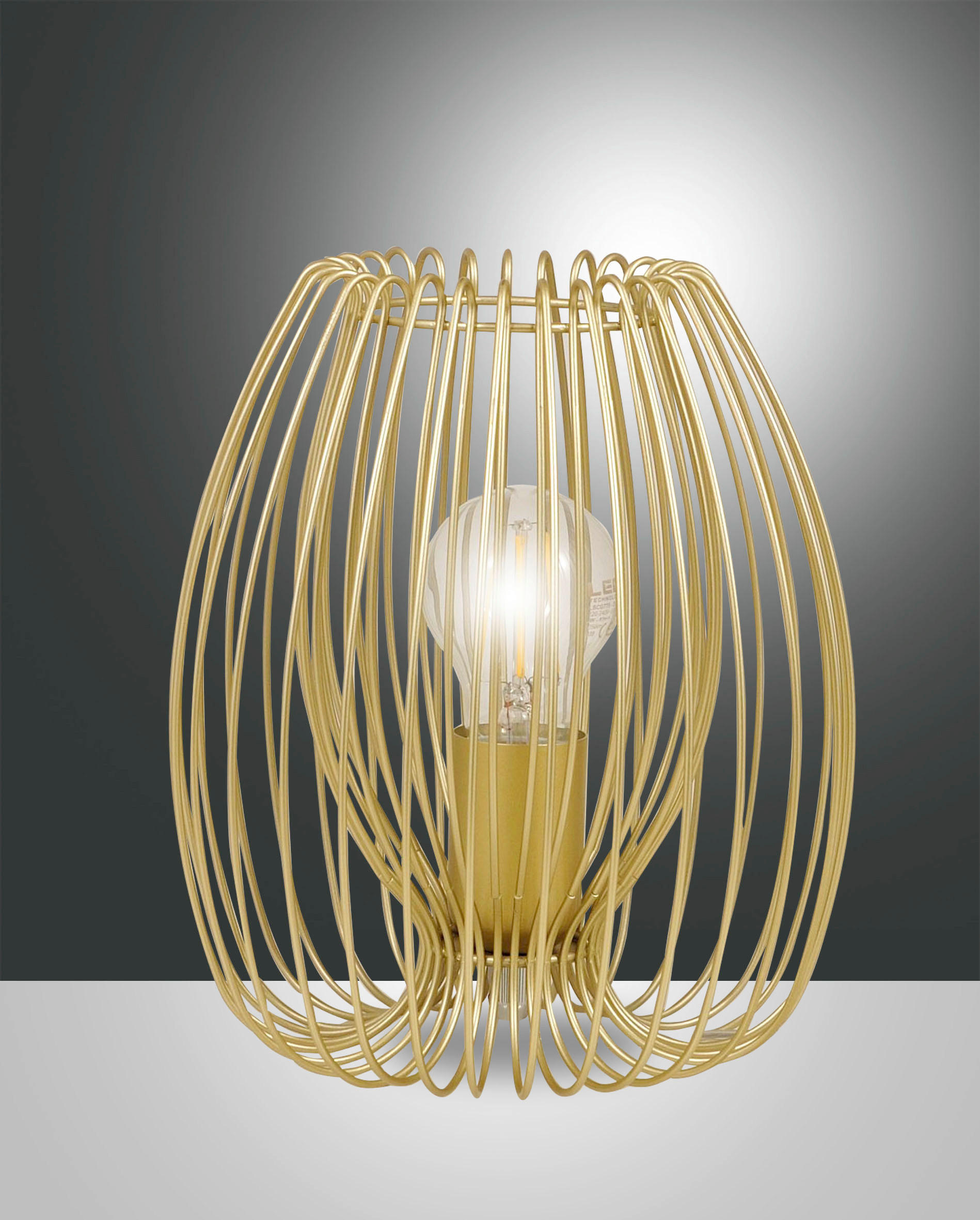 TISCHLEUCHTE Camp 20/24 cm   - Goldfarben, Design, Metall (20/24cm) - Fabas Luce