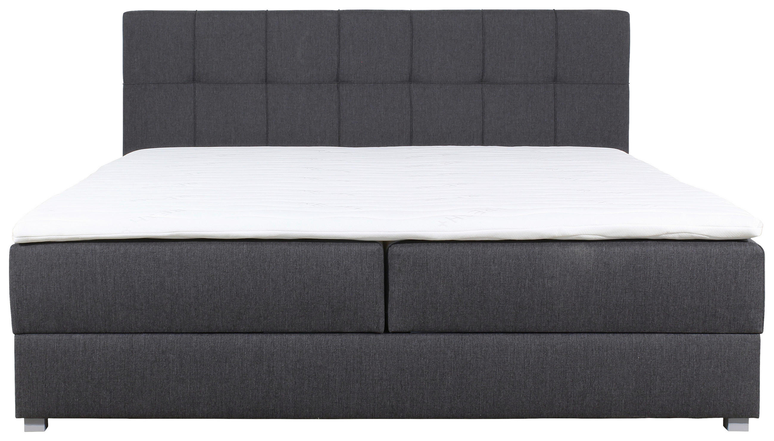 BOXBETT 180/200 cm  in Anthrazit  - Anthrazit/Silberfarben, Modern, Textil (180/200cm) - MID.YOU